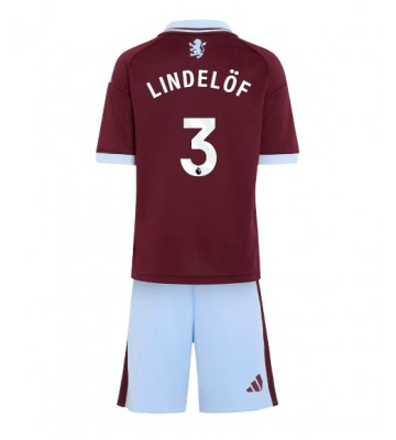 Aston Villa Victor Lindelof #3 Hemmaställ Barn 2026-27 Kortärmad (+ Korta byxor)